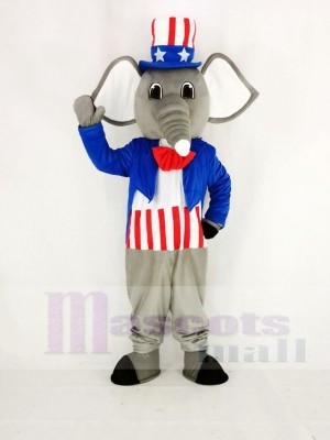 Realistisch Patriotisch Elefant Maskottchen Kostüm Karikatur