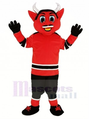 Neu Jersey rot Teufel Maskottchen Kostüm