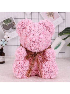 Hellrosa Rose Teddybär Blumenbär Bestes Geschenk für Muttertag, Valentinstag, Jubiläum, Hochzeit und Geburtstag