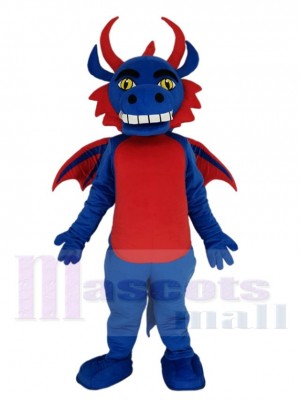 Blau und rot Fliegender Drache Maskottchen Kostüm Tier