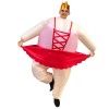 Ballerina Aufblasbar Kostüm Tiara Krone Halloween Weihnachten Kostüm zum Erwachsene rot Band