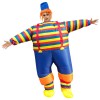 Clown mit Gestreift Kleider Aufblasbar Kostüm Halloween Weihnachten Overall zum Erwachsene