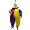 Clown im Lila und Gelb Aufblasbar Kostüm Halloween Weihnachten Overall zum Erwachsene