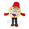 Komisch Pizza mit rot Hut Maskottchen Kostüme Karikatur
