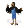 Schwarz Falke mit Blau Passen Maskottchen Kostüme Tier