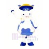 Süß Blau und Weiß Kuh Maskottchen Kostüme Tier