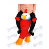 Huckepack Red Chick Carry Me Ride auf Hahn-Maskottchen-Kostüm