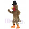 Licht Braun Thanksgiving Truthahn Maskottchen Kostüm mit Hut Tier