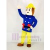 Realistisch Feuerwehrmann Sam Im Blau Maskottchen Kostüm Karikatur