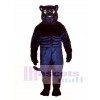 Muskulös Schwarzer Panther Maskottchen Kostüm