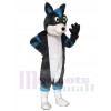 Grauer und Blauer Husky Hund Fursuit Maskottchen Kostüme Tier