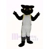 Cool Schwarz Panther mit Weiß Mantel Maskottchen Kostüm Erwachsene
