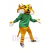 Braun Wilde Katze im Grün Maskottchen Kostüme Karikatur