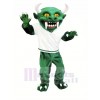 Grün Teufel mit Lange Zähne Maskottchen Kostüm Karikatur