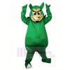 Hässlich Grün Teufel Maskottchen Kostüm Karikatur