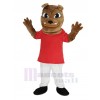 Bulldogge im rot T-Shirt Maskottchen Kostüm