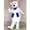 Blaues und weißes Schal Eisbär Maskottchen Kostüm Tier