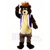Dunkel Braun König Bär mit Krone Maskottchen Kostüme Tier
