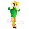 Gelber BobCat WildCat im grünen Hemd Maskottchen Kostüme Tier