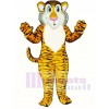Nettes schüchternes Tiger-Maskottchen-Kostüm