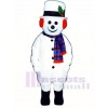 Jolly Schneemann mit Hut, Ohrenschützer & Schal Weihnachts Maskottchen Kostüm