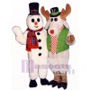 Pfefferminz Elch mit Lite-up Nase Weihnachten Maskottchen Kostüm Erwachsene