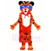 Superheld Tiger mit rot Umhang Maskottchen Kostüme Tier