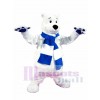 Blaue und weiße Schal Eisbär Maskottchen Kostüme