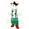 Kuh Maskottchen Kostüme mit Grün Overall Tier