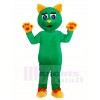 Grüne Katze mit gelben Ohren und Pfoten Maskottchen Kostüme Tier