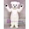 Weißer flaumiger polarer Bär Maskottchen Kostüm Tier