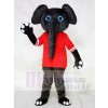 Grauer Elefant im roten Hemd Maskottchen Kostüme Tier