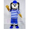 Hund im blauen gestreiften Hemd Maskottchen Kostüme Tier