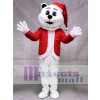 Sugar Plum Bär Maskottchen Kostüm mit Weihnachtsmütze und Anzug