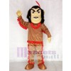 Braun Hemd Amerikanischer Ureinwohner Indian Maskottchen Kostüm mit roter Feder