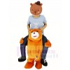 Für Kinder fahren Sie weiter Braun Teddybär tragen mich Fahrt Maskottchen Kostüm gefüllte Hirsch
