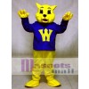 Süße Gewinner Wilde Katze Maskottchen Kostüme im blauen Hemd Tier