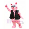 Rosa Schwein mit Weste und Krawatte Maskottchen Kostüm Piggy Maskottchen Kostüme Tier 