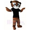 Schwarzes Shirt Kung Fu Judo Tiger Maskottchen Kostüme Tier