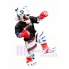 Weißer Tiger mit Königsblau Stripes Maskottchen Kostüm Boxer Maskottchen Kostüme Tier