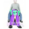 Carry Me Alien mit Umhang Pick Me Up Maskottchen Kostüm