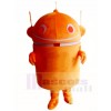 Orange androider Roboter Maskottchen Kostüm Karikatur