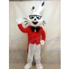 Weiße Osterhase Bugs Kaninchen Maskottchen Kostüme mit rotem Mantel