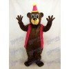 Brauner Geburtstagsbär mit Weste & Hut Maskottchen Kostüm