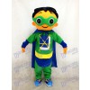 Super Warum Super Hero Maskottchen mit grünem Umhang Kostüm