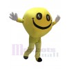 Gelbes Emoji grinsendes glückliches Smiley Gesichts Maskottchen Kostüm