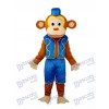 Clown Affe im blauen Weste Maskottchen erwachsenes Kostüm Tier