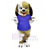 Fromm Hündchen Hund mit Blau T-Shirt Maskottchen Kostüme Karikatur