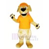 Retriever Hund mit Orange T-Shirt Maskottchen Kostüme Karikatur
