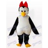 Cutie Pinguin mit rotem Bowknot auf dem Kopf Adult Maskottchen Kostüm